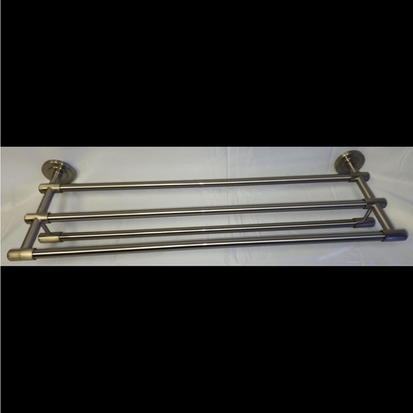 Threshold 26" Clean Towel Bar with Triple Rod Storage Shelf in Brushed N… - Picture 2 of 3